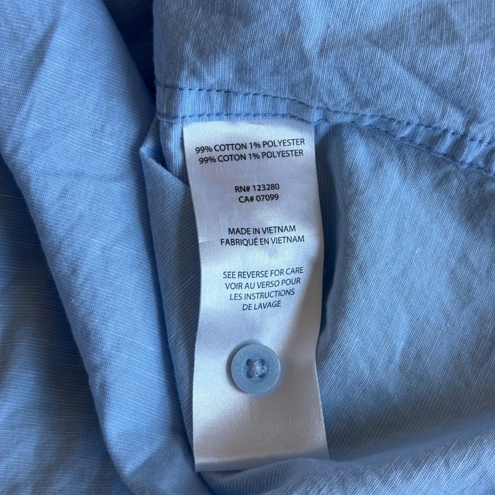 Travis Mathew Mens Light Blue Short Sleeve Button Down Cotton Blend Shirt Large - Picture 4 of 6